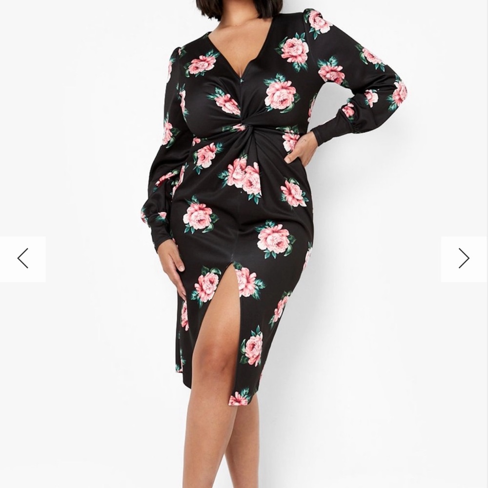 Floral Twist Front Dress